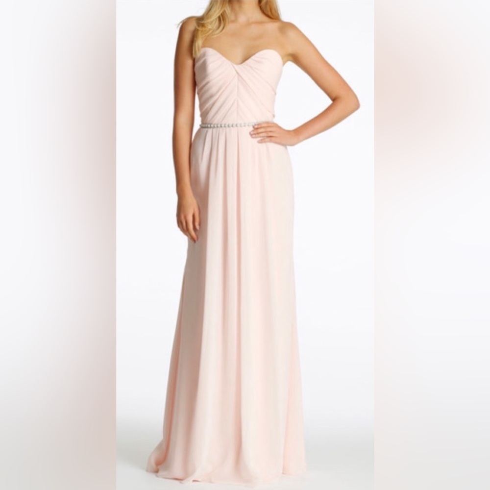 HAYLEY PAIGE Strapless Blush Bridesmaid Dress 5608! Great condition!